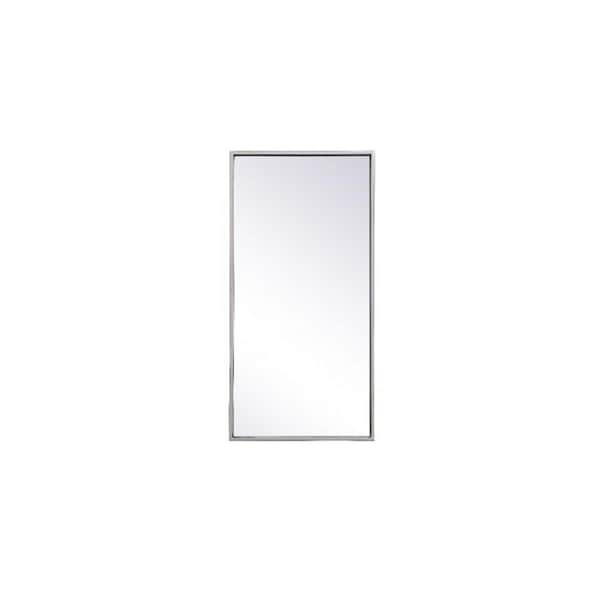 Elegant Decor 14 x 28 in. Metal Frame Rectangle Mirror, Silver MR41428S - main
